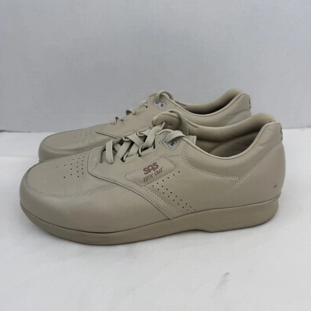 SAS Time Out Mens 12 M Bone Leather Walking Shoes Tripad Comfort Made in USA